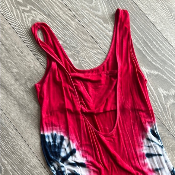 Red Tie-Dye Maxi Dress - Picture 9 of 9